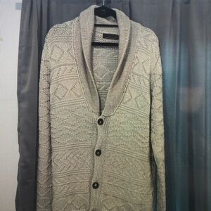 Men's Cream Cardigan Sweater